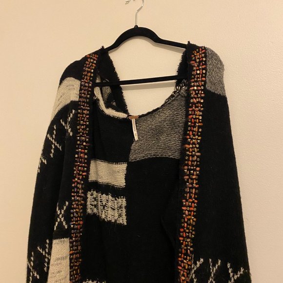 NWT Free People Solstice Spirit Poncho Patchwork Hooded Cardigan Size XS/Small - Picture 8 of 12